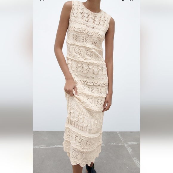 New Zara Knit Midi Dress - Picture 2 of 10